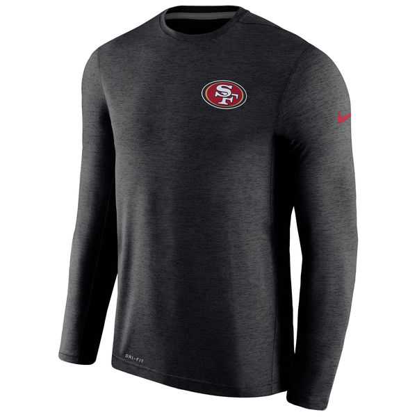 Men's San Francisco 49ers Nike Black Coaches Long Sleeve Performance T-Shirt,We sell and wholesale Men's San Francisco 49ers Nike Black Coaches Long Sleeve Performance T-Shirt on line form chian!